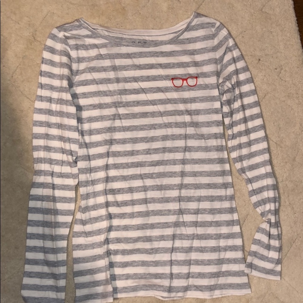 never worn grey and white striped sweater